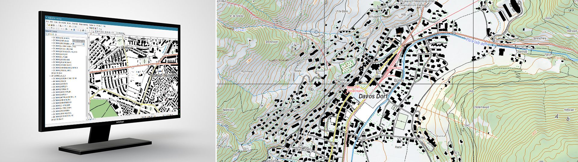 Swiss Map Vector 10: carta geografica vettoriale della Svizzera 1:10 000