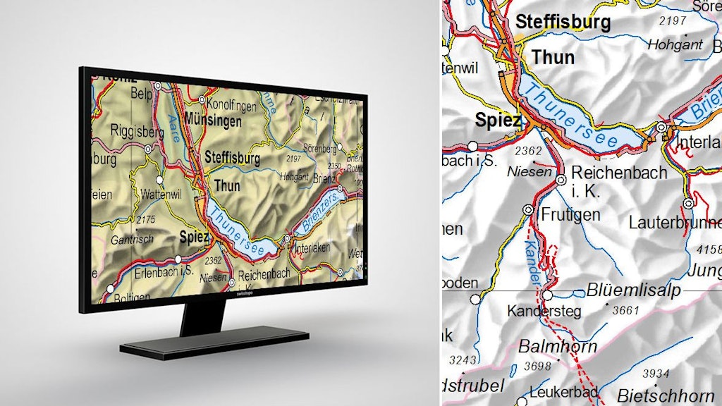 Swiss Map Vector 1000: carta geografica vettoriale della Svizzera 1:1 000 000