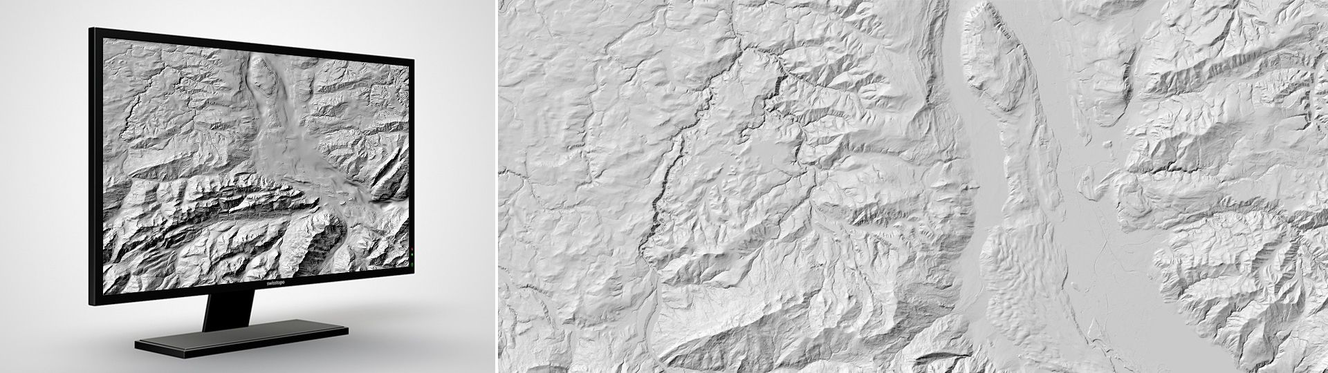 Höhenmodell der Felsoberfläche: Das digitale Höhenmodell der Felsoberfläche im Molassebecken und in den grossen Alpentälern