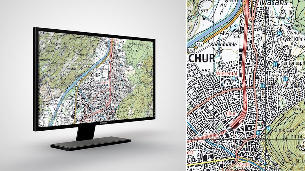 Swiss Map Raster 50: Digitale Landeskarten der Schweiz im Rasterformat 1:50 000
