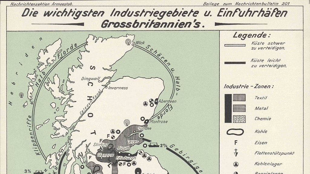 Carte montrant les ports et les zones industrielles de la Grande-Bretagne