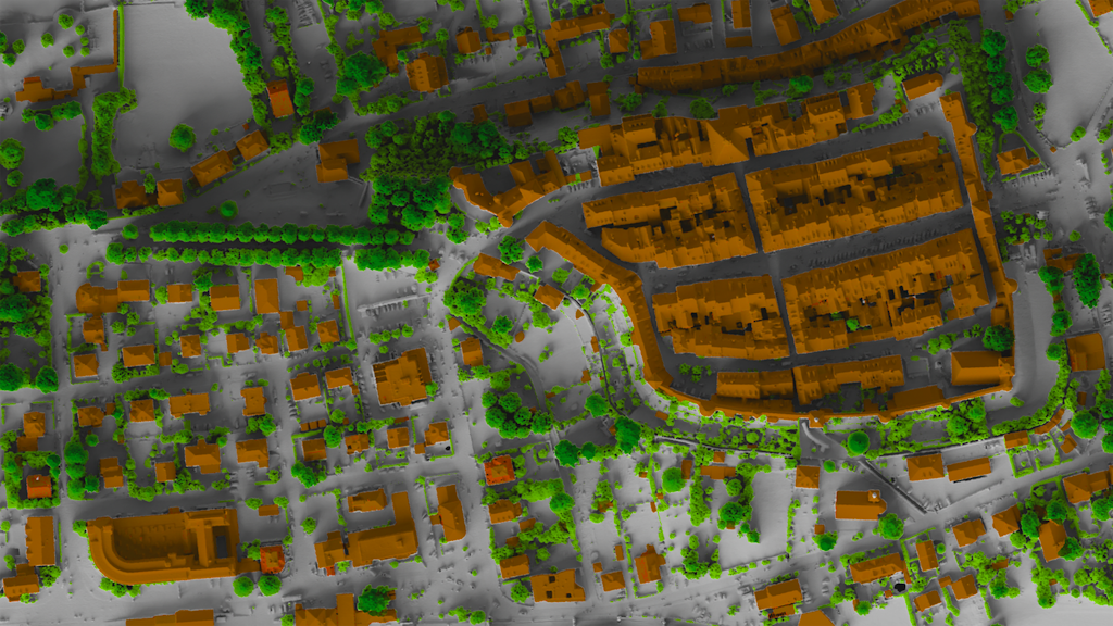 Murten as a coloured digital surface model