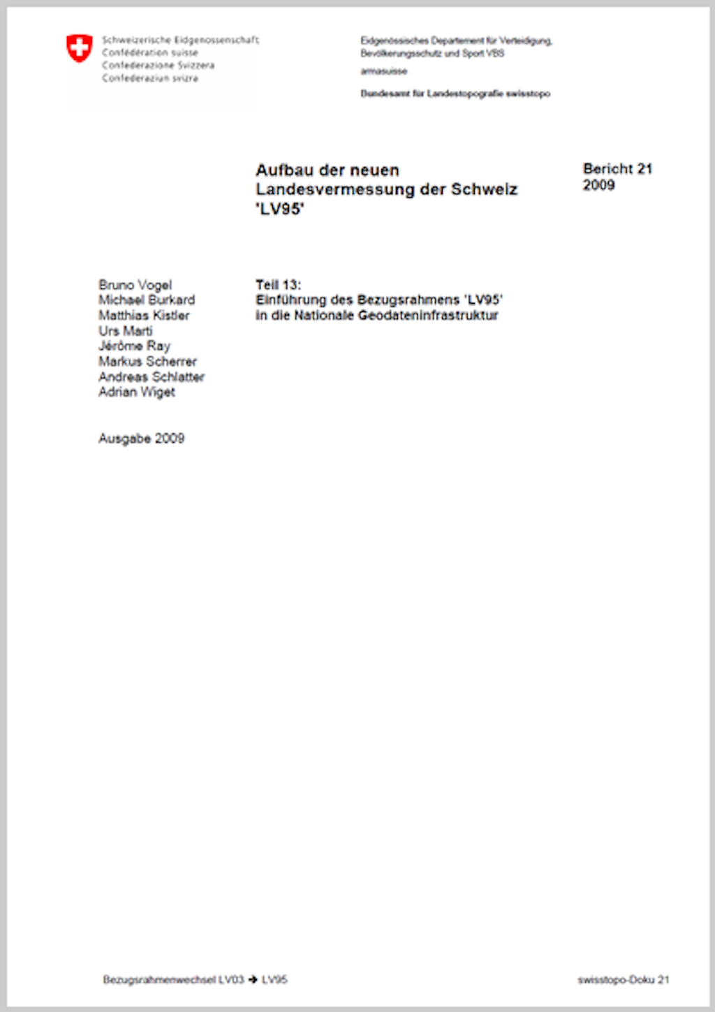 Berichte zu Grundlagen der Landesvermessung - Doku 21