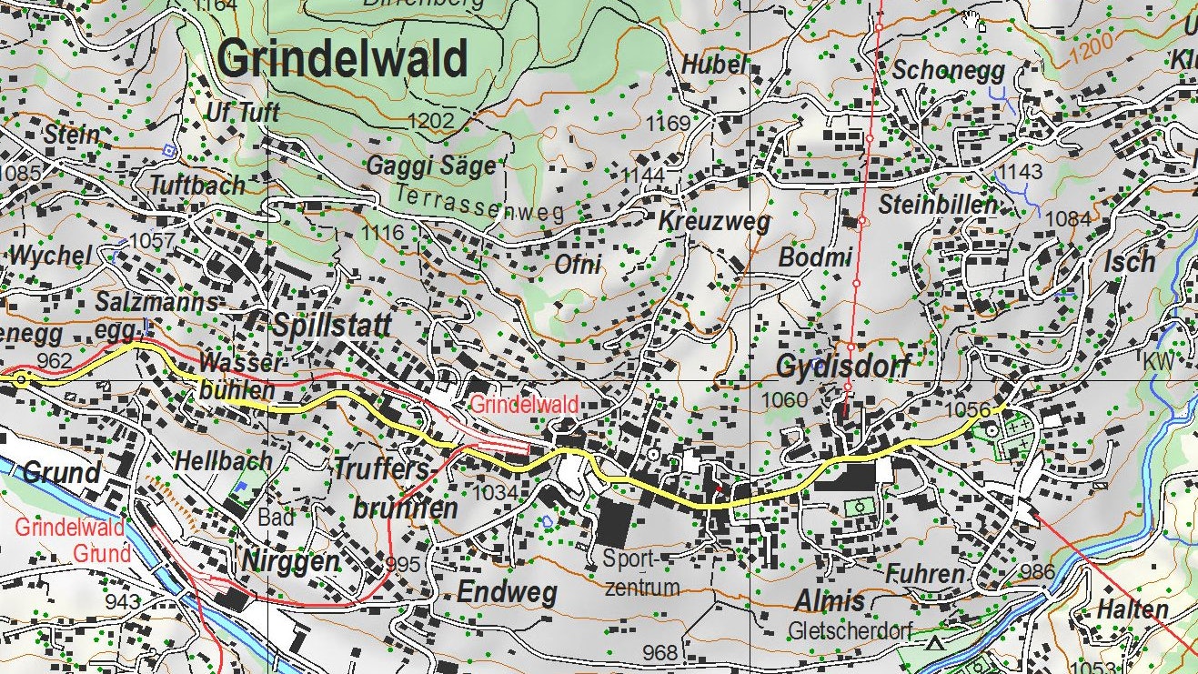 Ausschnitt aus der digitalen Karte