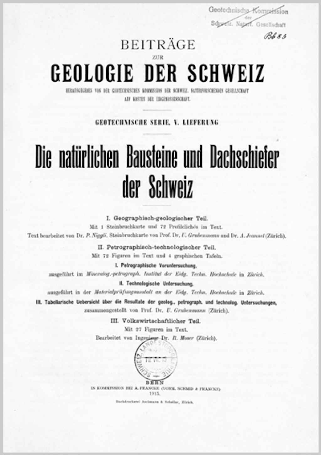 Beiträge zur Geologie der Schweiz - Geotechnische Serie - GS5