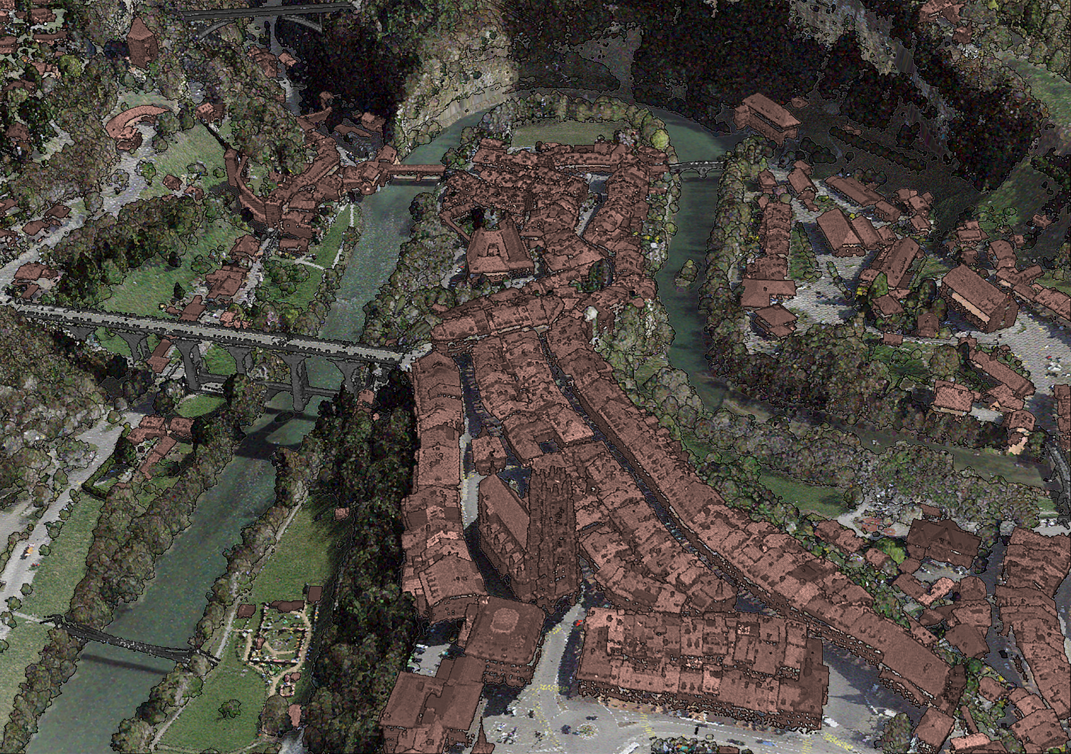 3D Ansicht Fribourg LiDAR