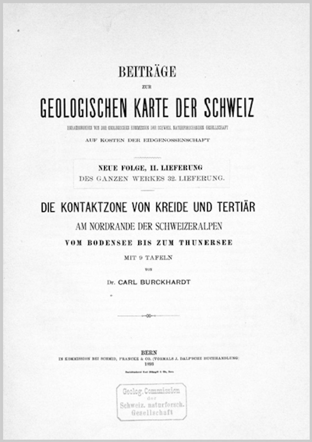 Beiträge zur Geologischen Karte der Schweiz - NF 2