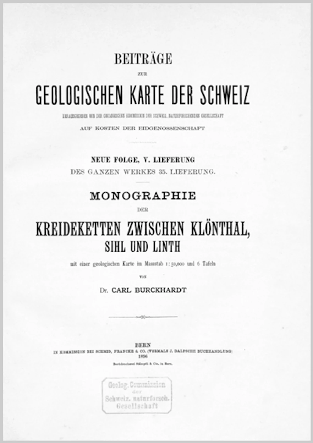 Beiträge zur Geologischen Karte der Schweiz - NF 5