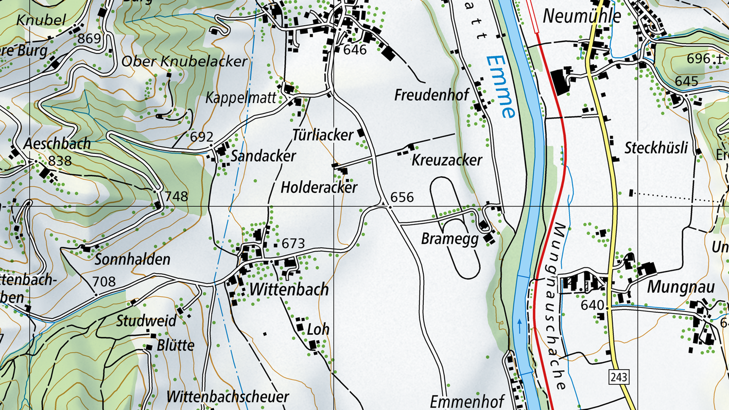 Kappelmatt in der Landeskarte 1:25‘000