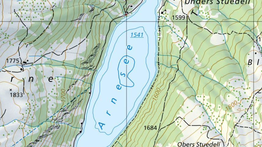 Kartenausschnitt Arnesee Saanenland