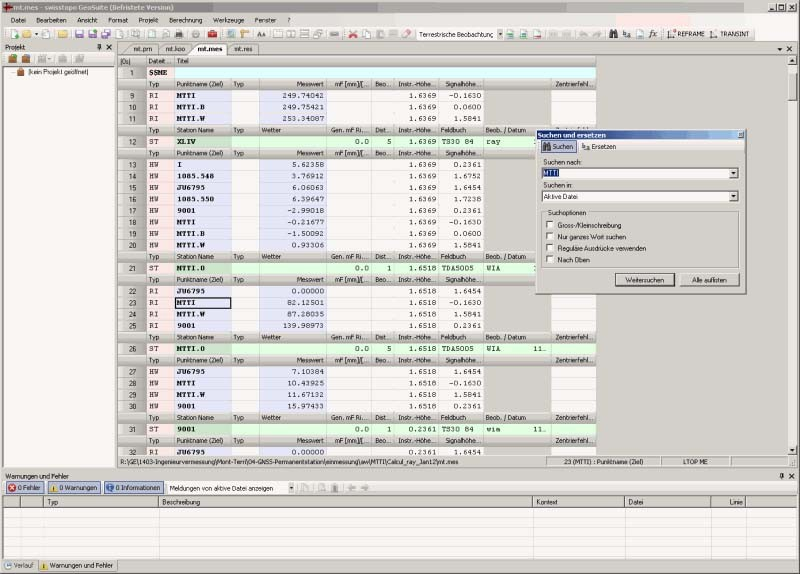 Änderung einer LTOP-Messdatei