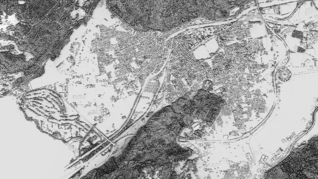 swissSURFACE3D Raster Reliefschattierung bei Interlaken