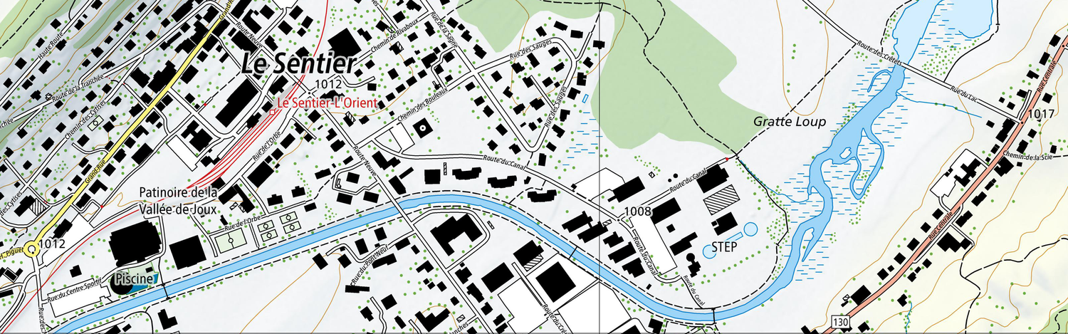 Ausschnitt aus der digitalen Landeskarte 1:10 000