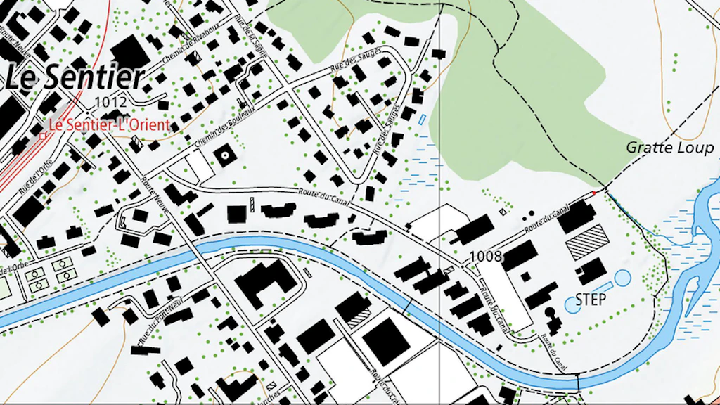 Ausschnitt aus der digitalen Landeskarte 1:10 000