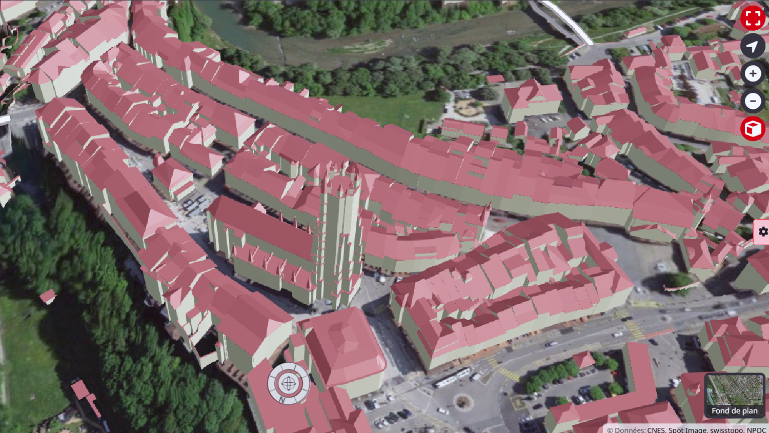 3D Viewer Kathedrale von Freiburg im map.geo.admin.ch