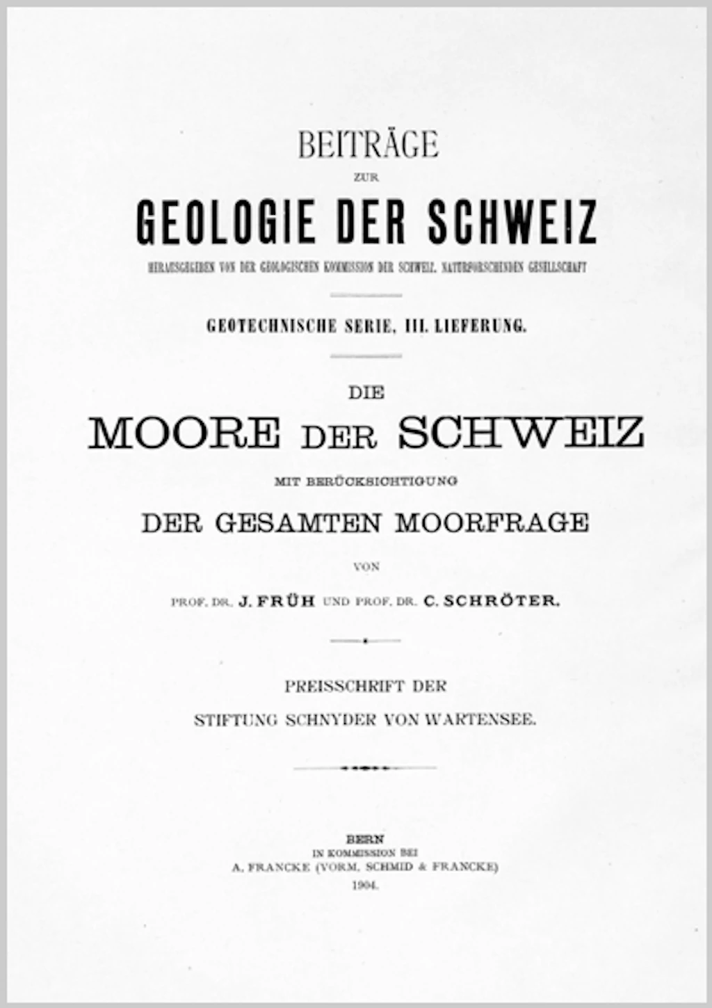 Beiträge zur Geologie der Schweiz - Geotechnische Serie - GS3