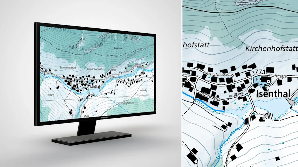Swiss Map Raster Winter 10: Swiss Map Raster Winter 10 ist die digitale Landeskarte 1:10 000 in winterlicher Darstellung im Rasterformat.