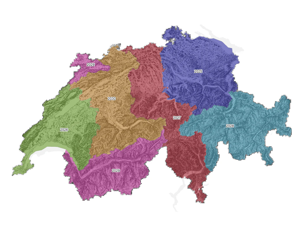 swissSURFACE3D Raster Publikationszyklus 2025 - 2030