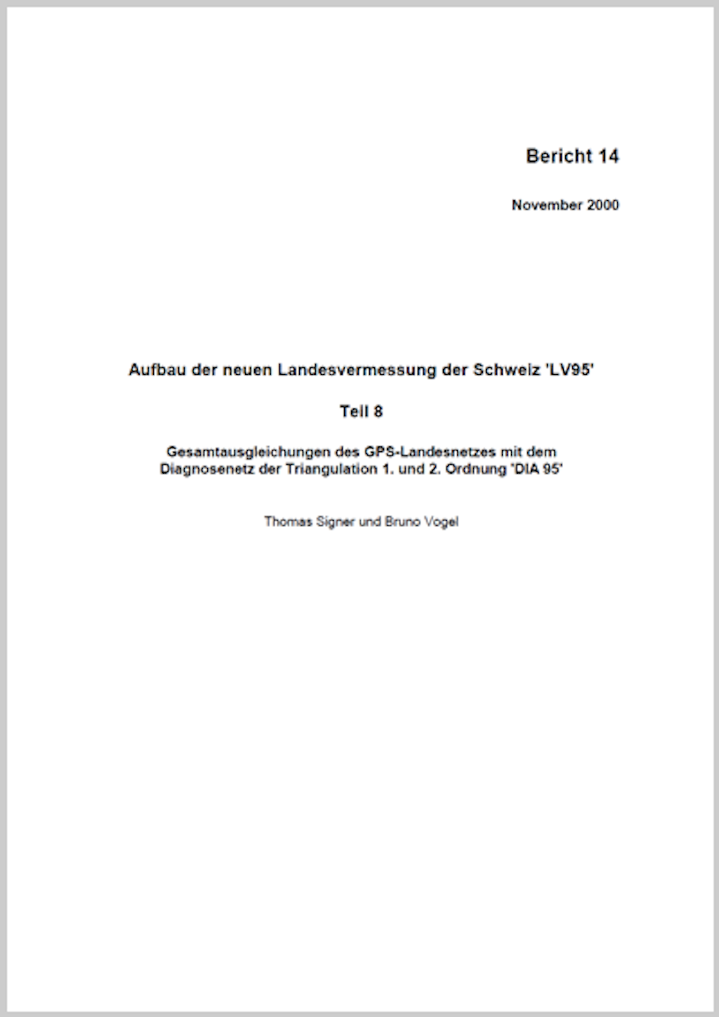 Berichte zu Grundlagen der Landesvermessung - Doku 14