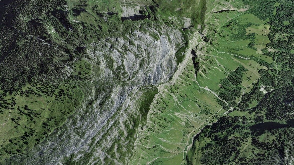 Orthofoto des Karrenfelds am Lachenstock