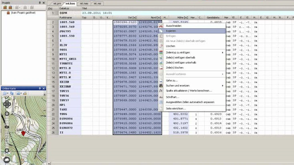 Screenshot der Software GeoSuite