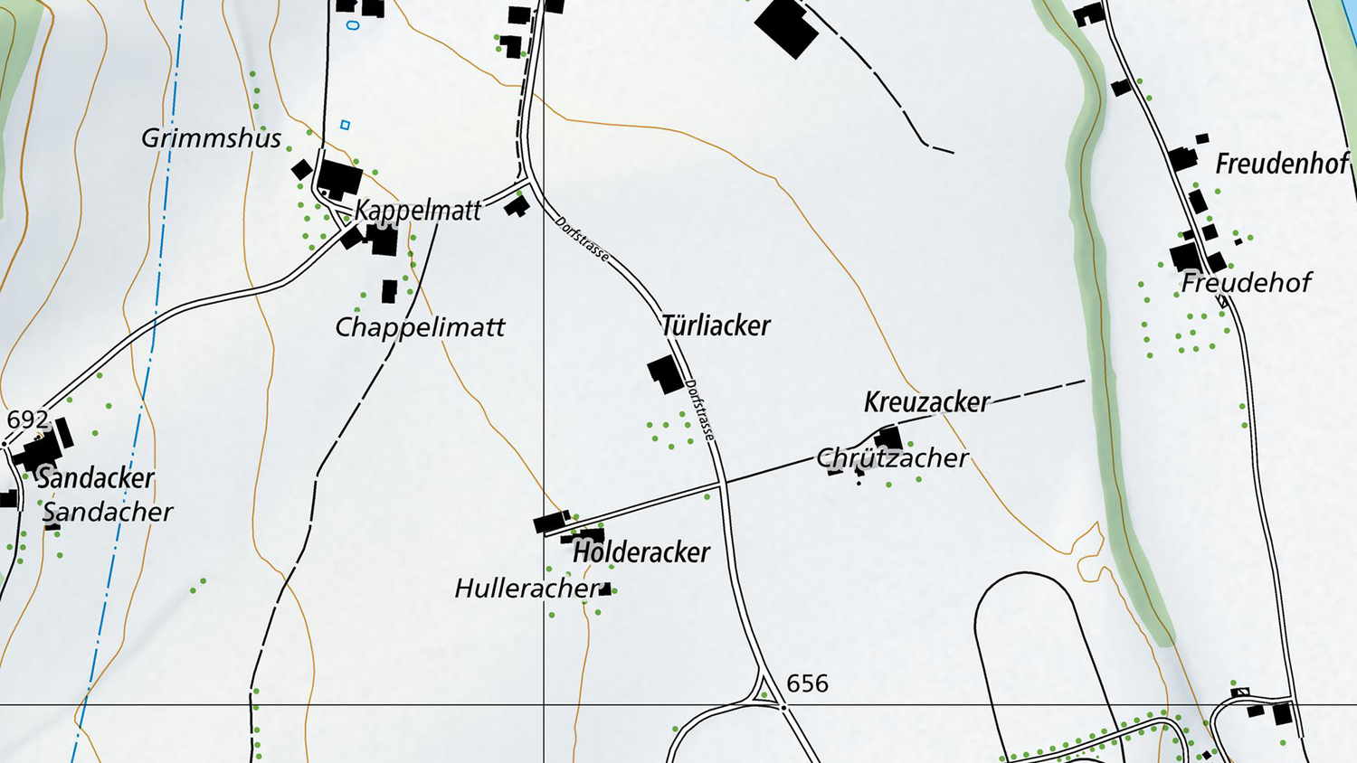 Kappelmatt Chappelimatt in der Landeskarte 1:10'000