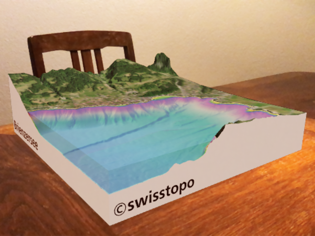 Erkunden Sie mit Ihrem Smartphone oder Tablet den beeindruckenden Brienzerseegrund unter https://bandara.app/swisstopo/ar-brienz/#de