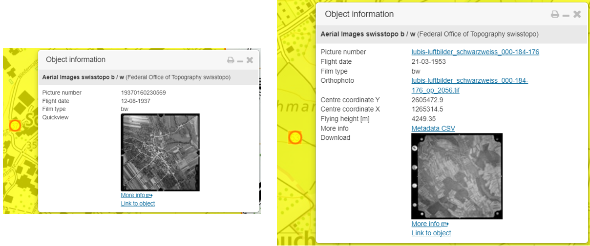 Comparison of object information between aerial images not yet in open access and those already available for downloading