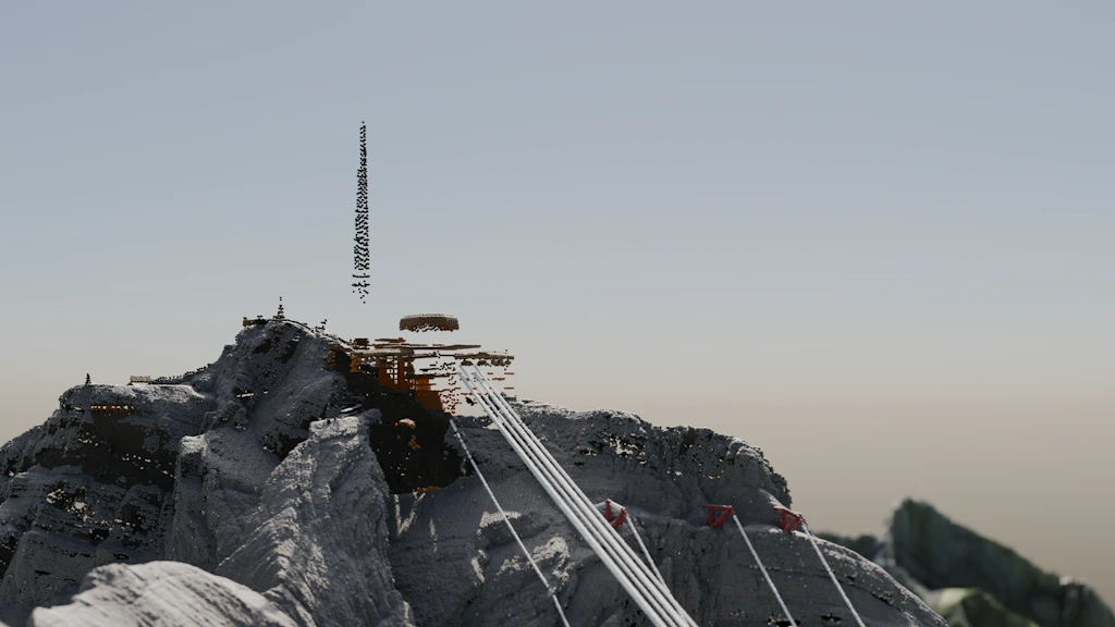 Säntis depicted as a LiDAR point cloud