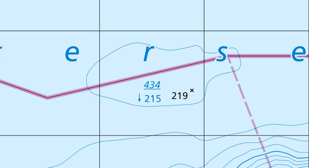 Spot height from lakes