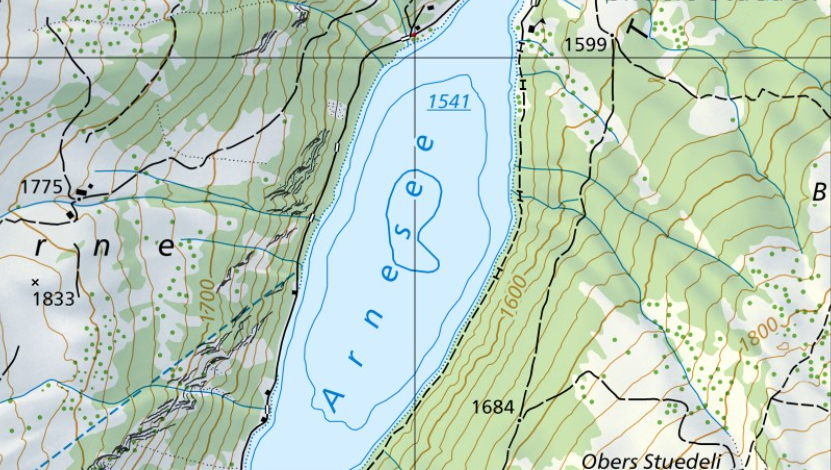 Map section Lake Arnen Saanenland