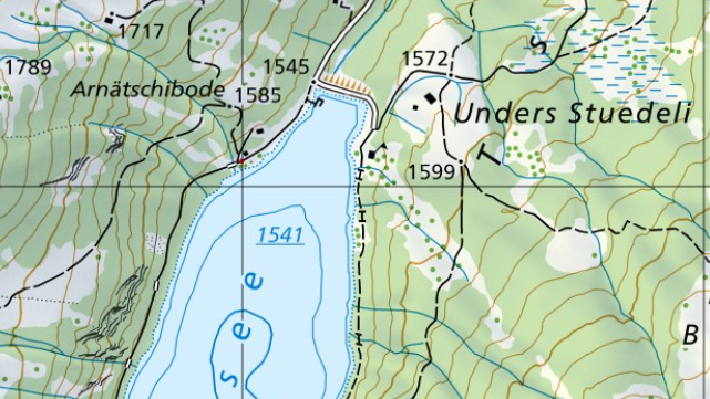 Map section Lake Arnen Saanenland