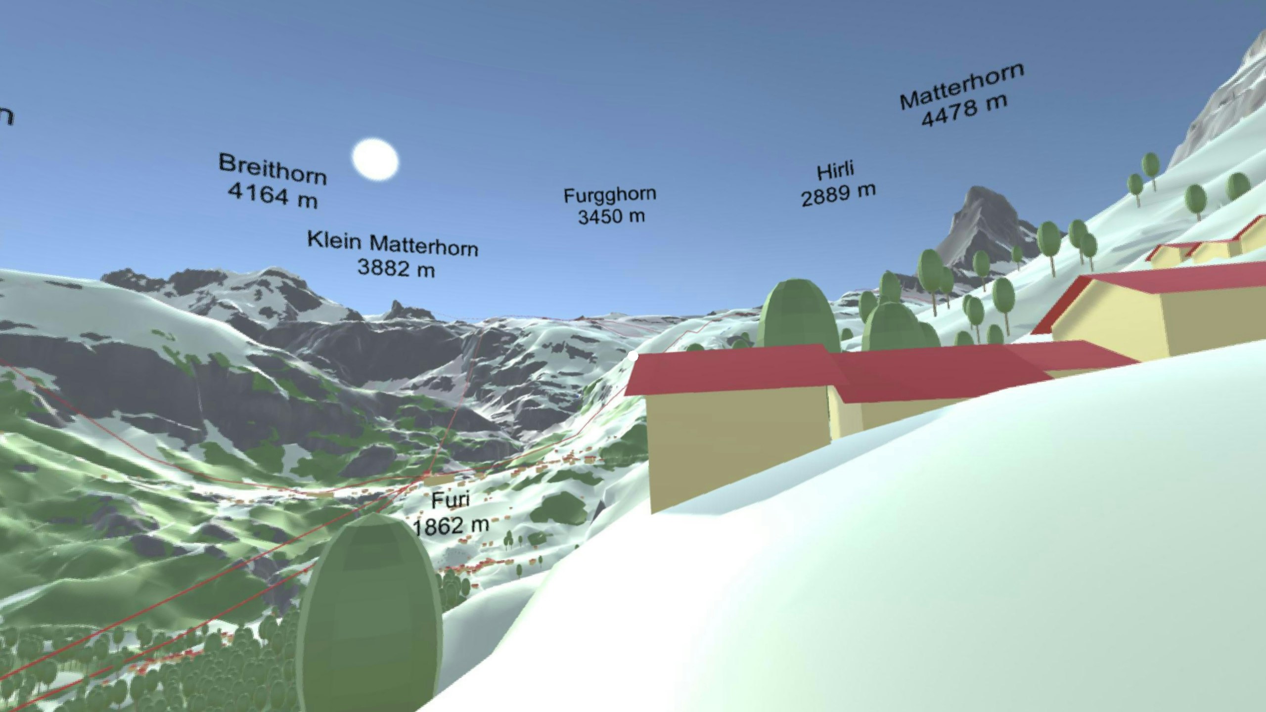 Digital model of Zermatt with Matterhorn