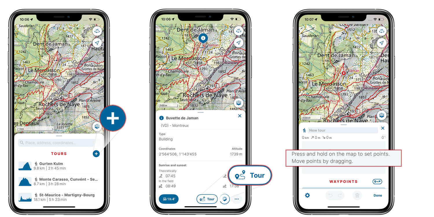 Screens app to create a tour