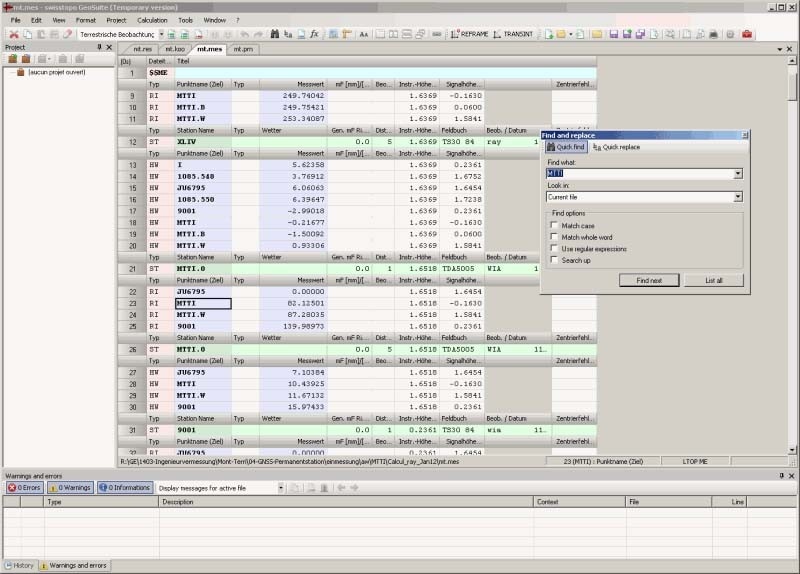 Editing of a LTOP measures file