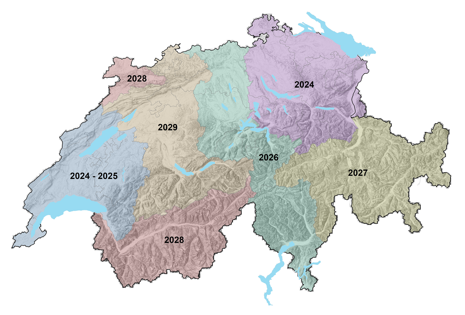 Planning of swissSURFACE3D survey 2024 - 2029