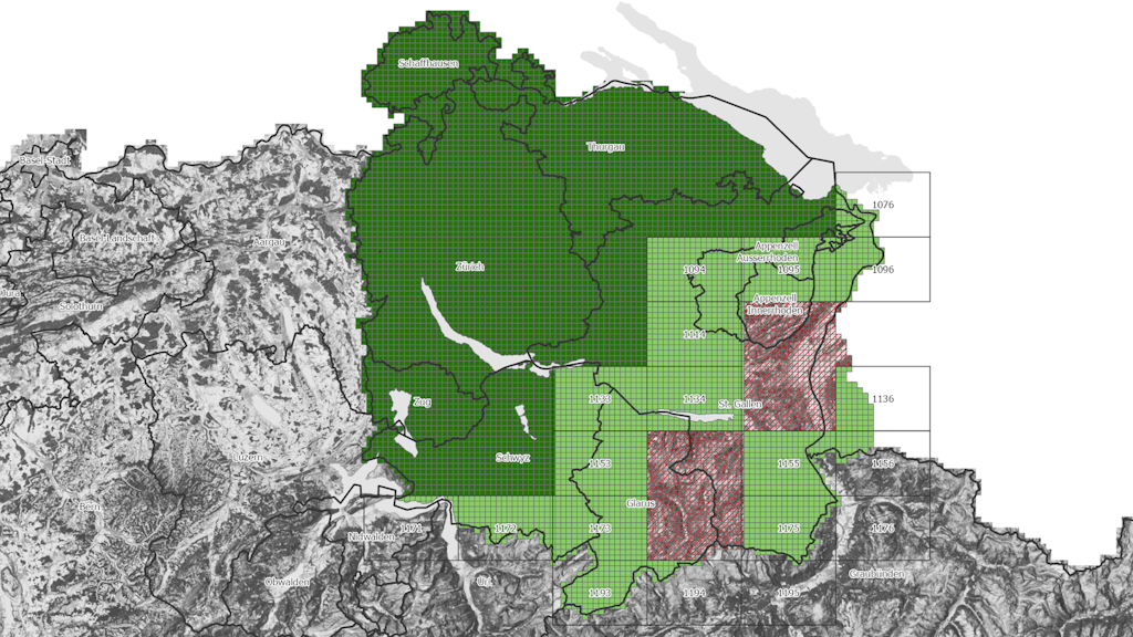 Published regions LiDAR data