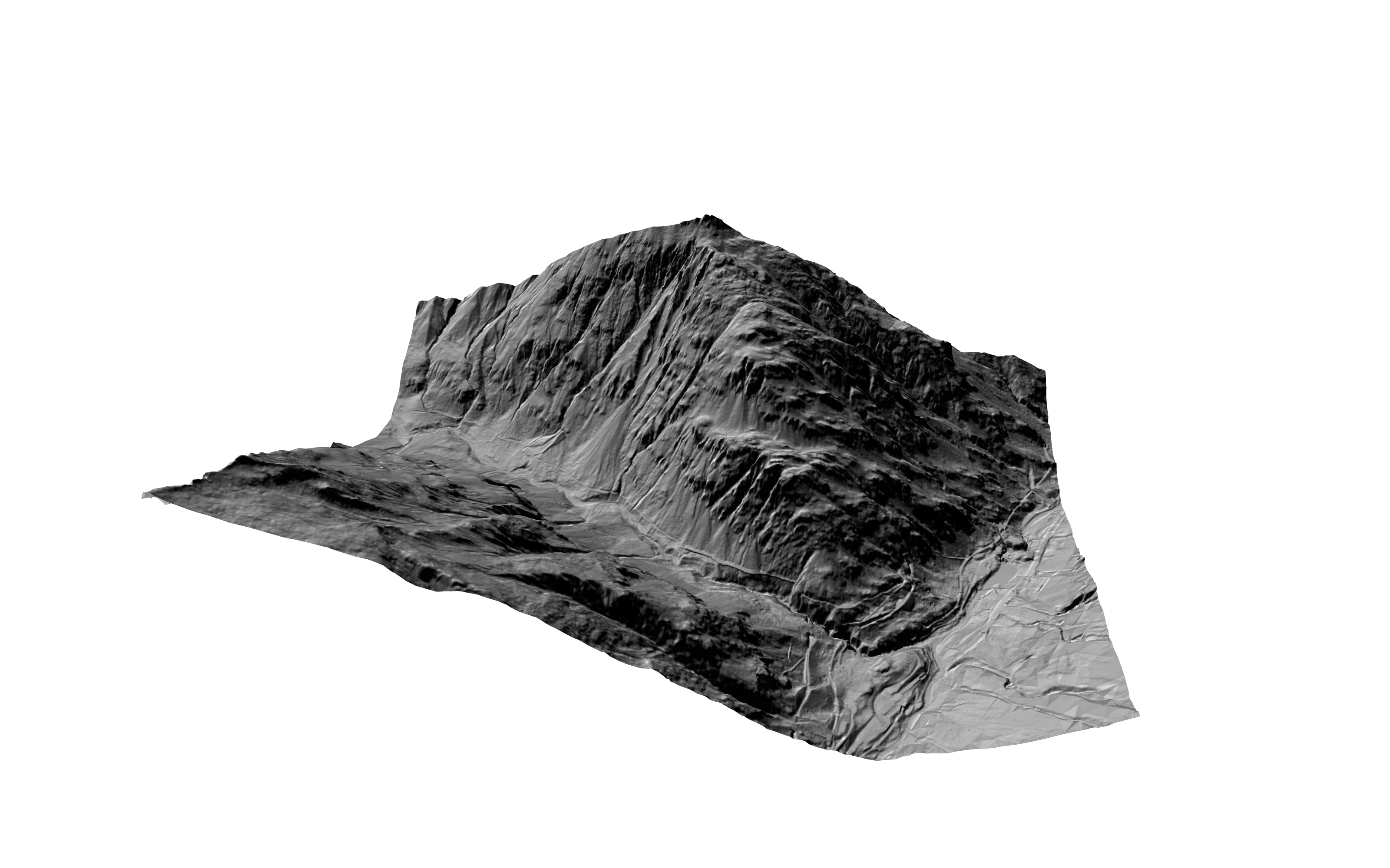 Terrain near Wassen textured with a hillshade