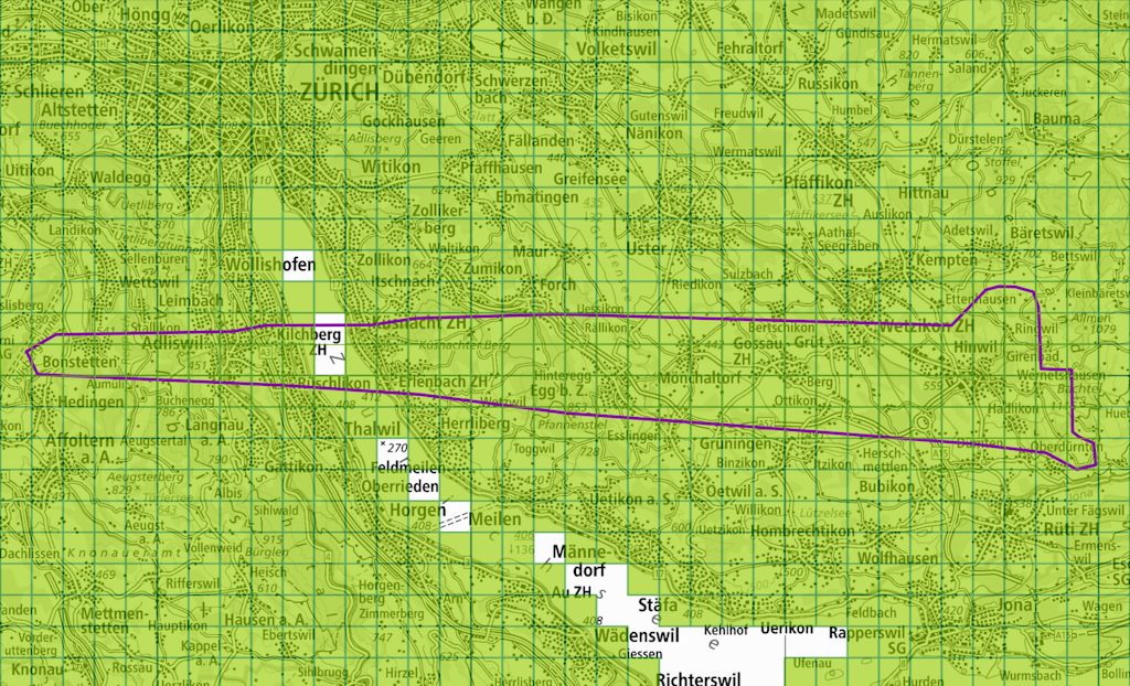 Area of swissSURFACE3D data with height offset