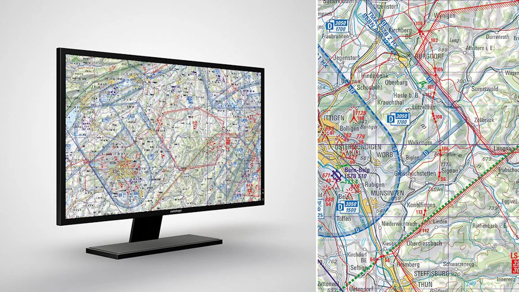 Digital Glider Map: glider Map 1:300 000 The digital Glider Map contains the