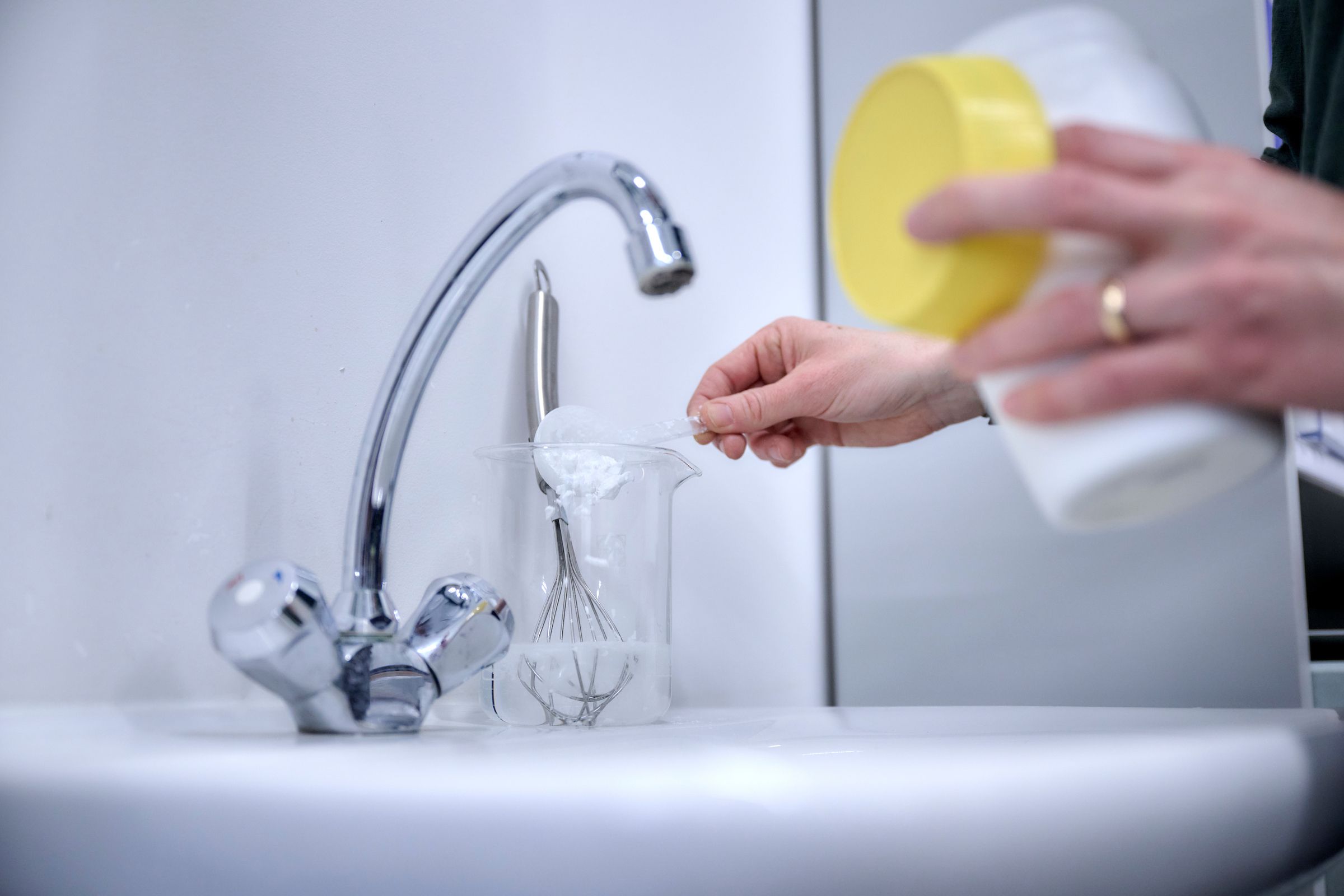 Making her own adhesives