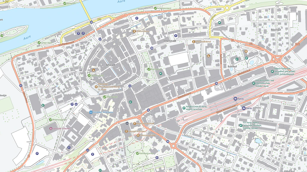 Section of the Base Map, Aarau