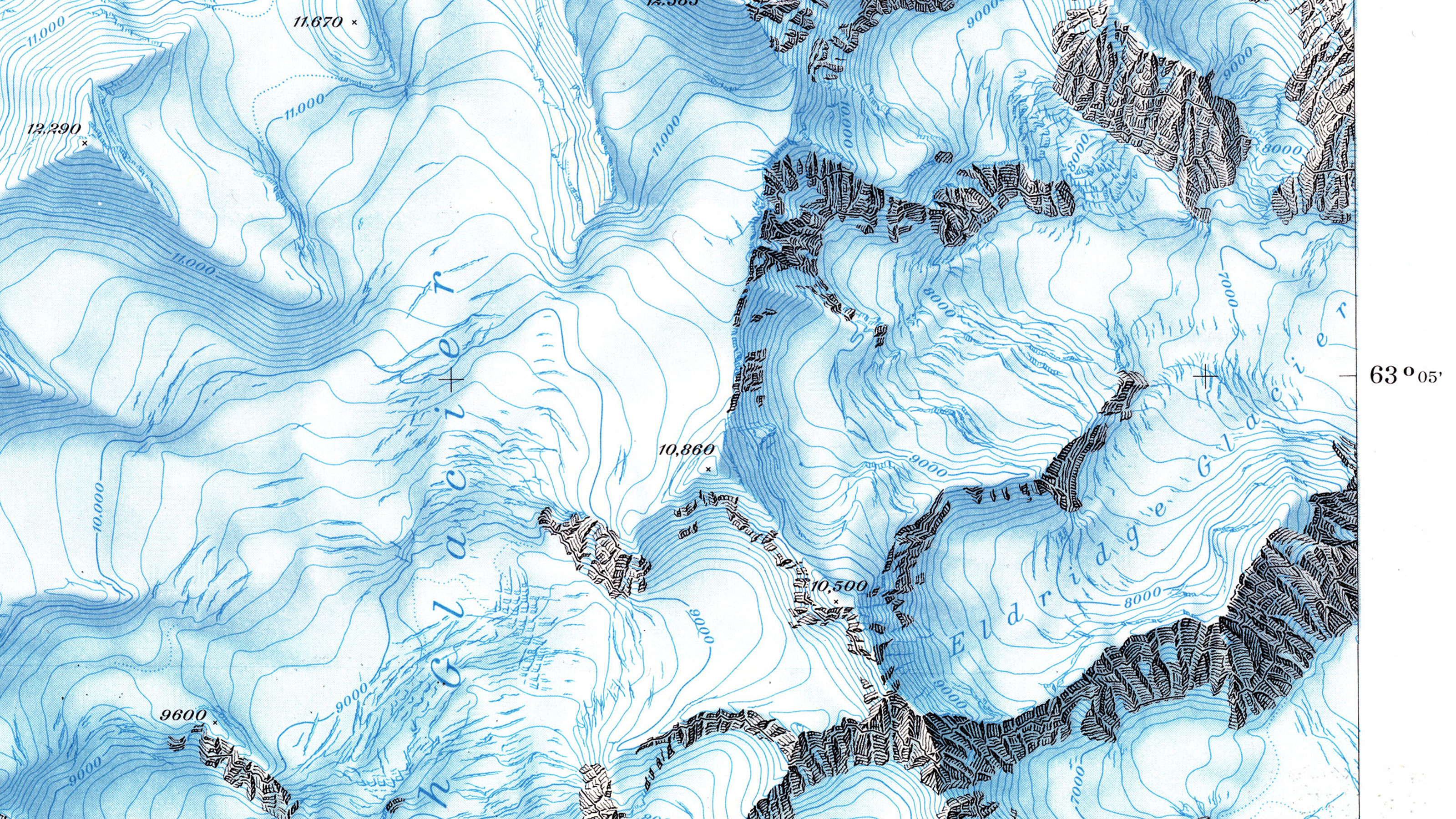 Section of the McKinley map showing the latitude marker on the right.