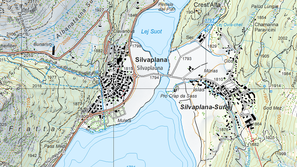 Extrait de Swiss Map Vector 25, Silvaplana