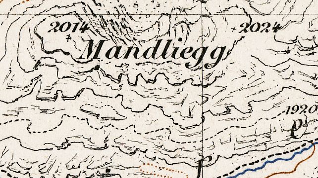 Courbes de niveau dentelées sur la carte Siegfried