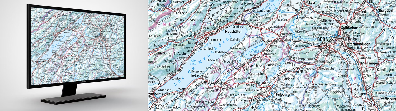 Swiss Map Raster Hiver 500 : L’édition d’hiver de la carte nationale numérique au 1:500 000 au format raster