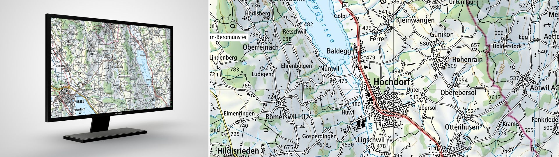 Swiss Map Raster 100: les cartes nationales de la Suisse au 1:100 000 en format raster
