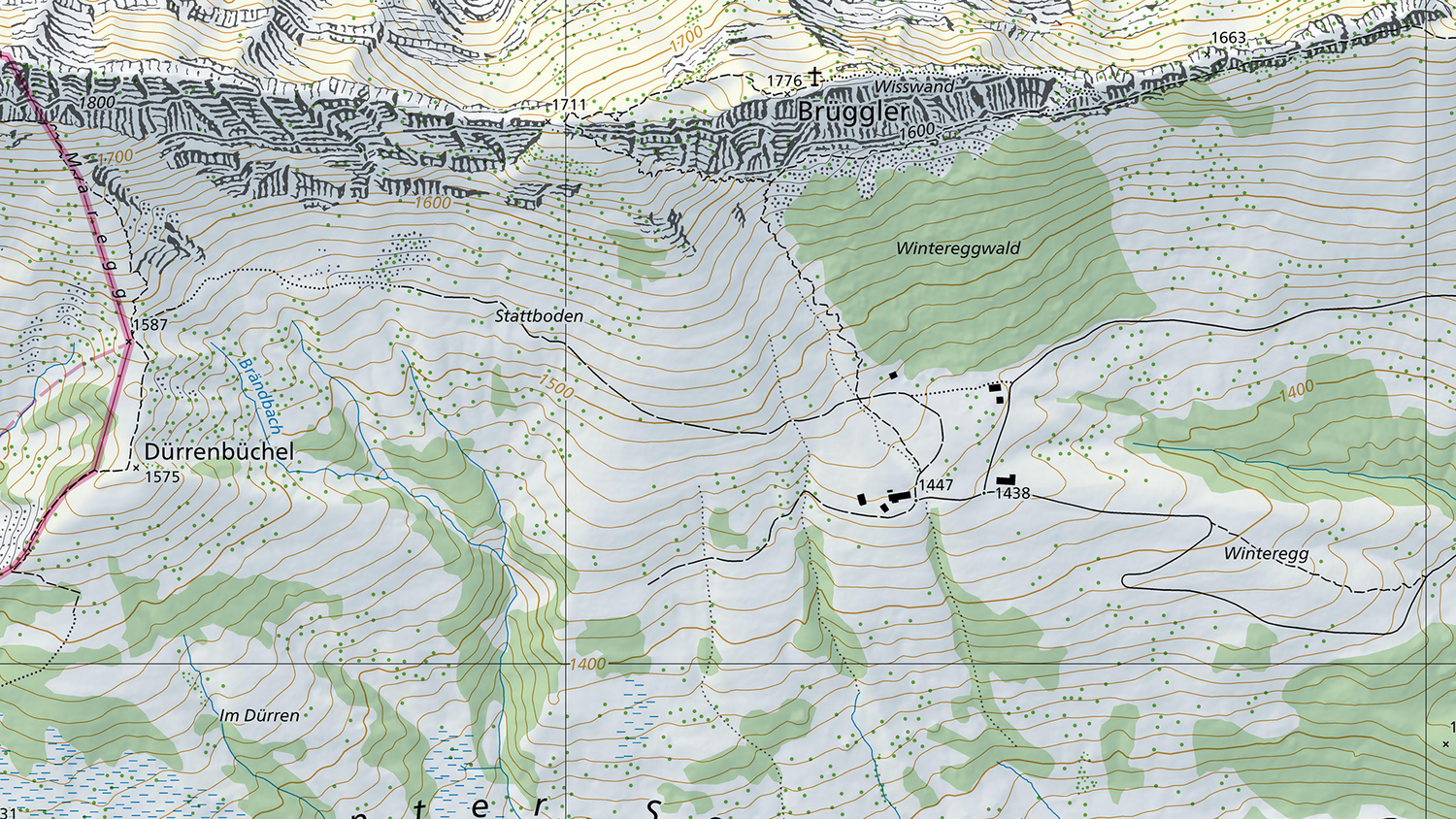 Noms locaux sur la carte nationale 1:10'000