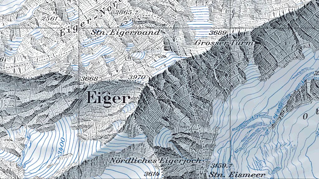 L'Eiger sur la carte nationale de 2006