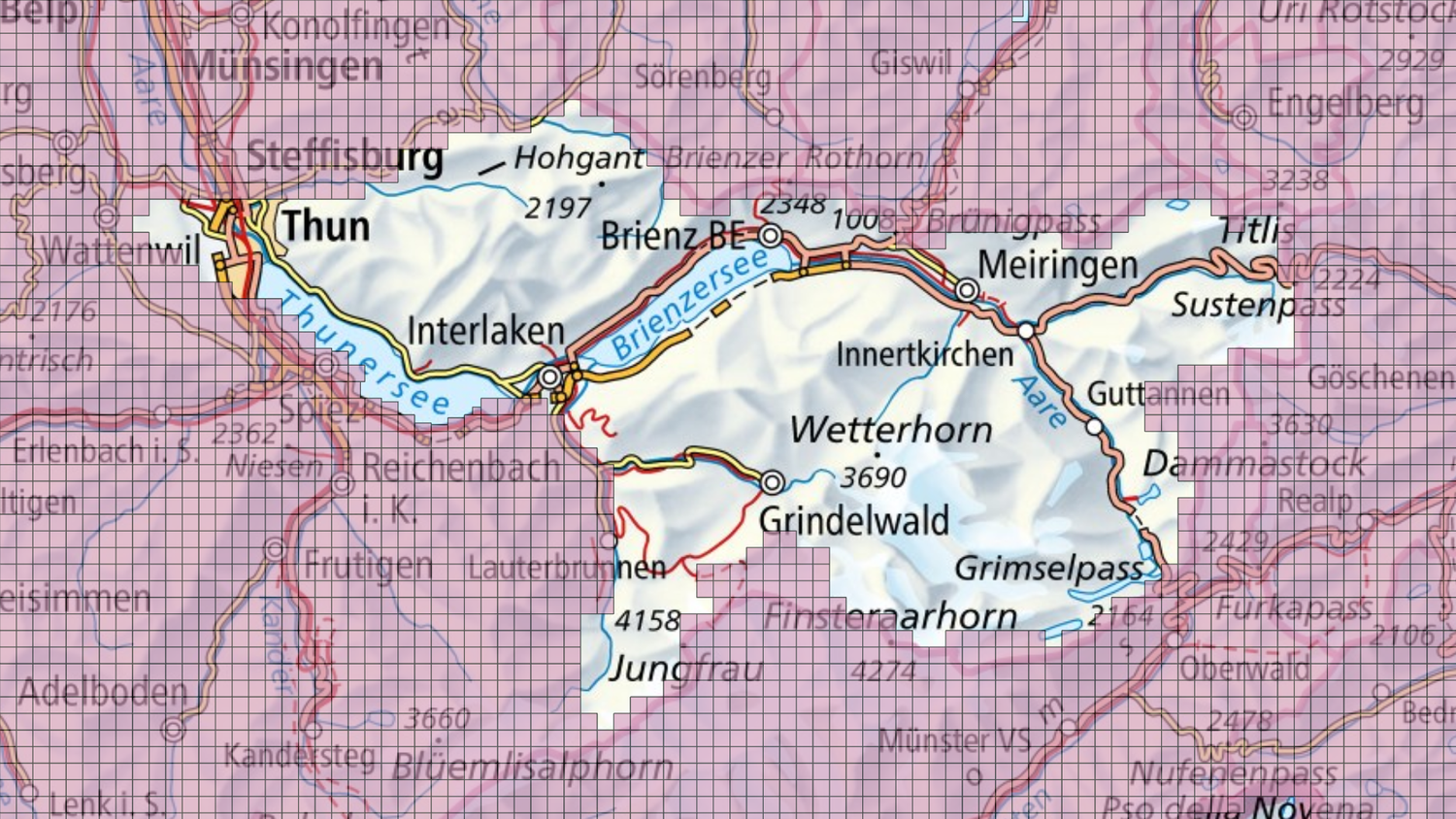 Zone du canton de Berne où les données LiDAR sont manquantes